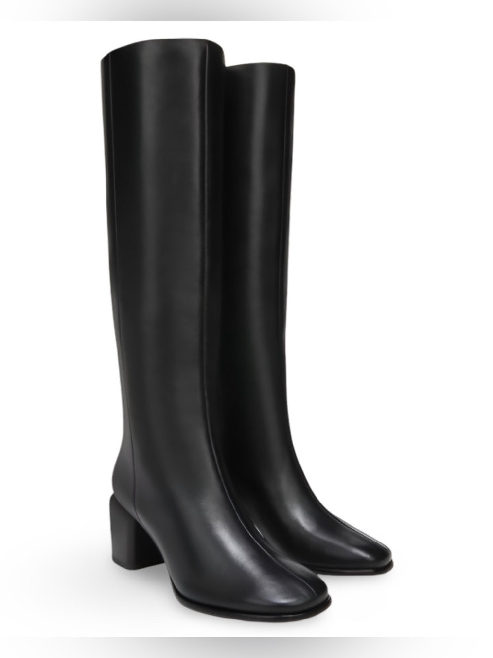 Vince Maggie Black Leather Over-the-Knee Block Heel Boots Size 10